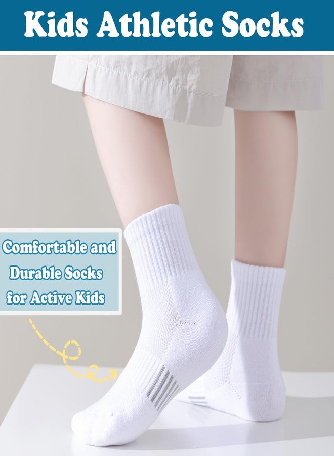 Mini angel Boys Socks Girls Cushioned Athletic Socks Black Ankle Sock 10-14 Years Youth Mesh Cotton Quarter Sport Sock 8 Pairs (Black,L) - Image 4